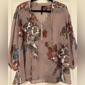Women's Floral Blouse Size L